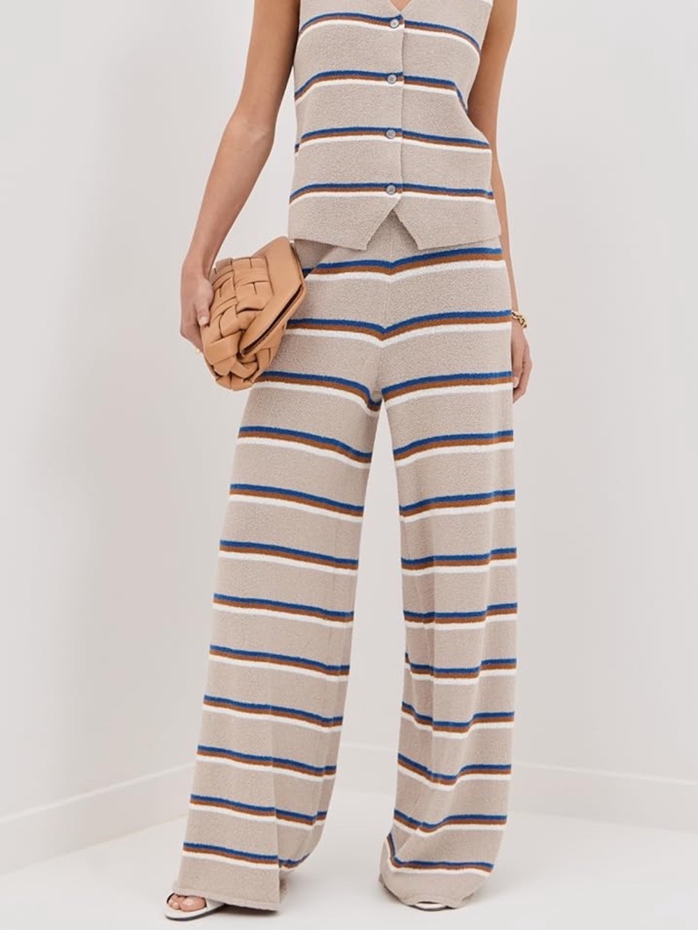 LE BOP | striped wide leg pants